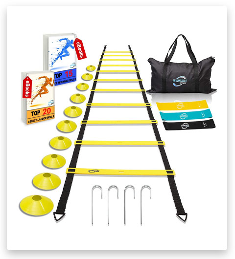 Invincible Fitness Agility Ladder Training Equipment Set