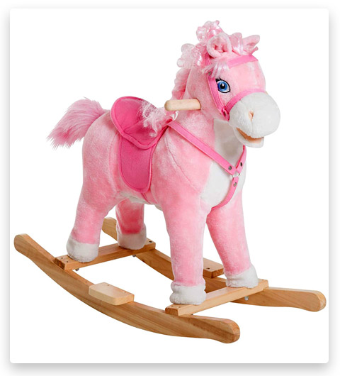 Qaba Kids Plush Toy Rocking Horse Ride