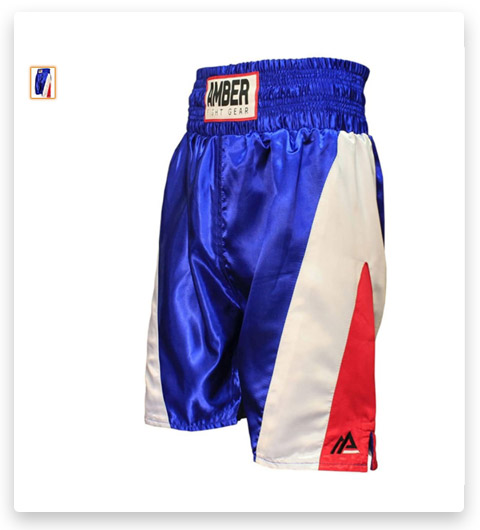 Amber Fight Gear Defender Pro-Style Boxing Shorts Trunks