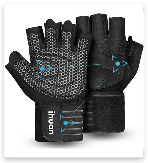 ihuan Ventilated Weight Gloves with Wrist Wrap Support