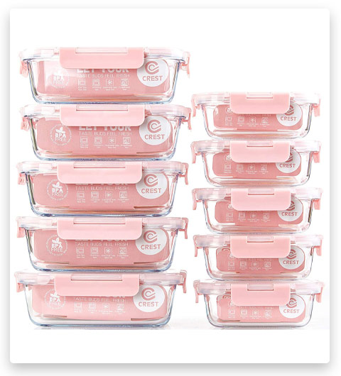 C CREST Glass Meal Prep Containers