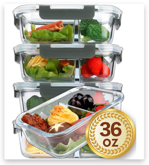 M MCIRCO Glass Meal Prep Containers