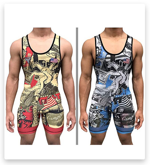 TRI-TITANS Merica Reversible UWW Wrestling Singlet